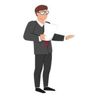 Manager with documents icon cartoon vector. Folder work vector