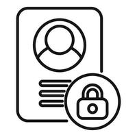 Data login icon outline vector. Computer privacy vector