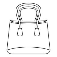 icono de bolsa de compras, estilo de esquema vector