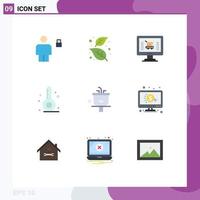 Pictogram Set of 9 Simple Flat Colors of vacation summer nature beach ecommerce Editable Vector Design Elements