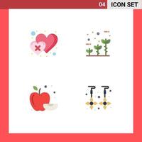 Universal Icon Symbols Group of 4 Modern Flat Icons of dislike food cross globe drop Editable Vector Design Elements