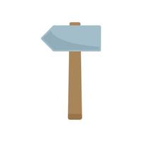 Metallurgy hammer icon flat isolated vector