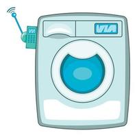 Washing machine icon, cartoon style vector