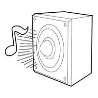 Radio icon, outline style vector