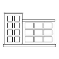 Industrial building icon, outline style vector