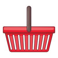 Shopping basket icon, cartoon style vector