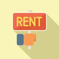 Rent board icon flat vector. Service support vector