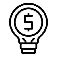 Bulb idea money icon outline vector. Wallet earn vector