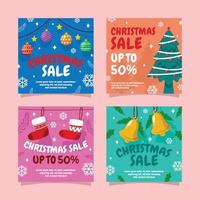 Christmas Sale Social Media Post Design vector