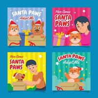 Santa Paws Social Media Post Design vector