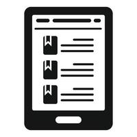 vector simple de icono de información de libro electrónico. libro digital
