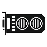 Pc video card icon simple vector. Computer gpu vector