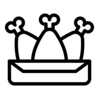 Chicken meal icon outline vector. Nugget food vector