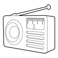 Retro radio receiver icon, isometric 3d style vector