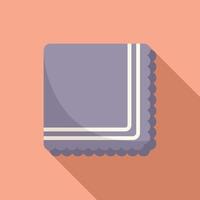 Folded towel icon flat vector. Fabric tissue vector