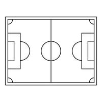 Top view of soccer field icon, outline style vector