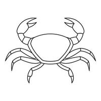 icono de cangrejo, estilo de esquema vector
