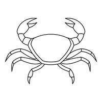 Crab icon, outline style vector