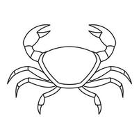 Crab icon, outline style vector