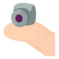 Mini camera icon, cartoon style vector