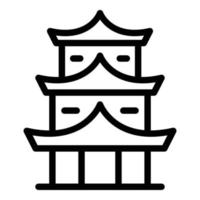 Garden pagoda icon outline vector. Chinese building vector