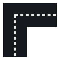 Turning road icon, simple style vector