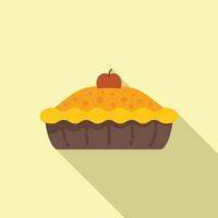 Cute apple pie icon flat vector. Cake dessert vector