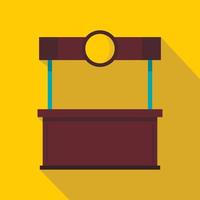 Empty counter with canopy icon, flat style vector