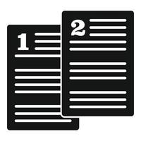 Document comparison icon simple vector. Business compare vector