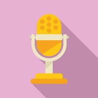 Microphone report icon flat vector. Market audit vector