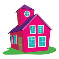 Colored house icon, cartoon style vector
