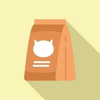 vector plano de icono de paquete de comida para gatos. pienso para perros