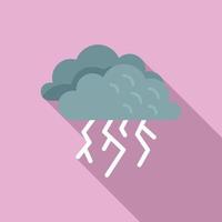 Morning storm icon flat vector. Cloud rain vector