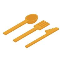 Eco cutlery icon isometric vector. Friendly recycle vector