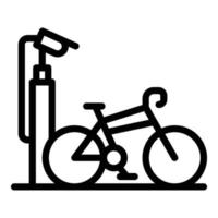 vector de contorno de icono de seguridad de estacionamiento de bicicletas. zona espacial