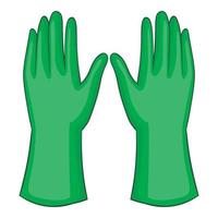 Garden gloves icon, cartoon style vector