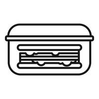 Sandwich food icon outline vector. Lunch box vector