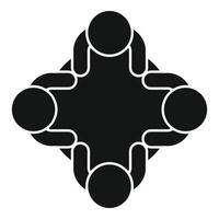 Round table speech icon simple vector. People talk vector
