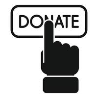 Donate click button icon simple vector. Charity help vector