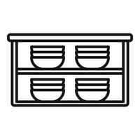 Dinning furniture icon outline vector. Kitchen furniture vector