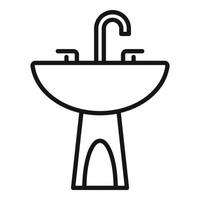 Faucet basin icon outline vector. Water pipeline vector