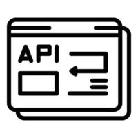 Web api icon outline vector. Computer process vector