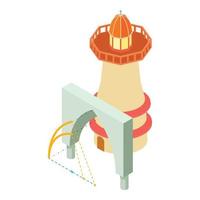 Architectural project icon isometric vector. Arch project and lighthouse icon vector