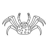 Dotted crab icon, outline style vector