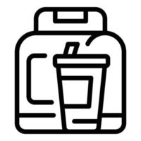 Drink cup lunch icon outline vector. School meal vector