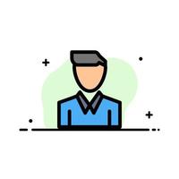 Account Human Man Person Profile  Business Flat Line Filled Icon Vector Banner Template