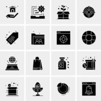 16 iconos universales de negocios vector ilustración de icono creativo para usar en proyectos relacionados con la web y dispositivos móviles