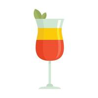 Summer cocktail icon flat isolated vector