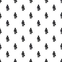 Man with briefcase pattern, simple style vector