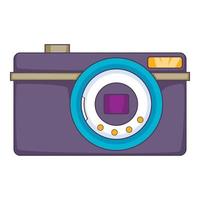 Digital camera icon, cartoon style vector